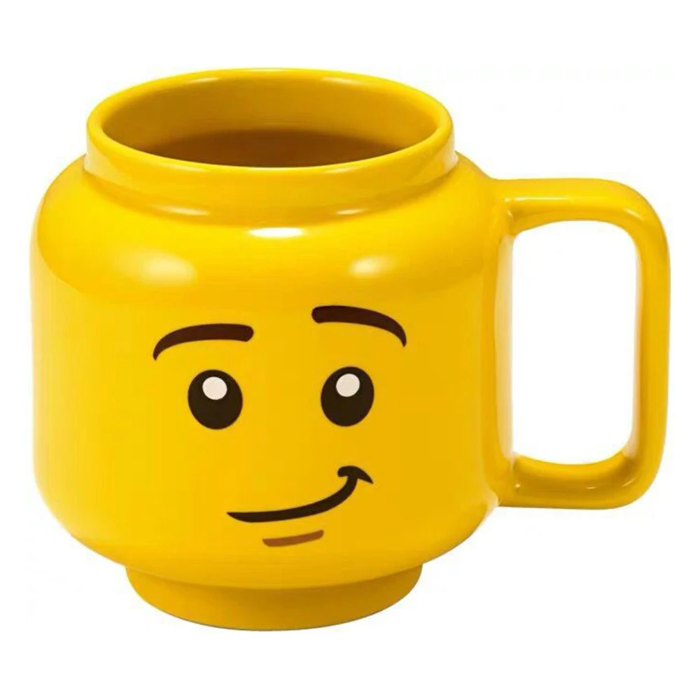 Taza de cerámica de expresión para niños, vasos de café bonitos de 250ML, vaso de té con cara sonriente y cabeza de estatuilla, regalo de Navidad