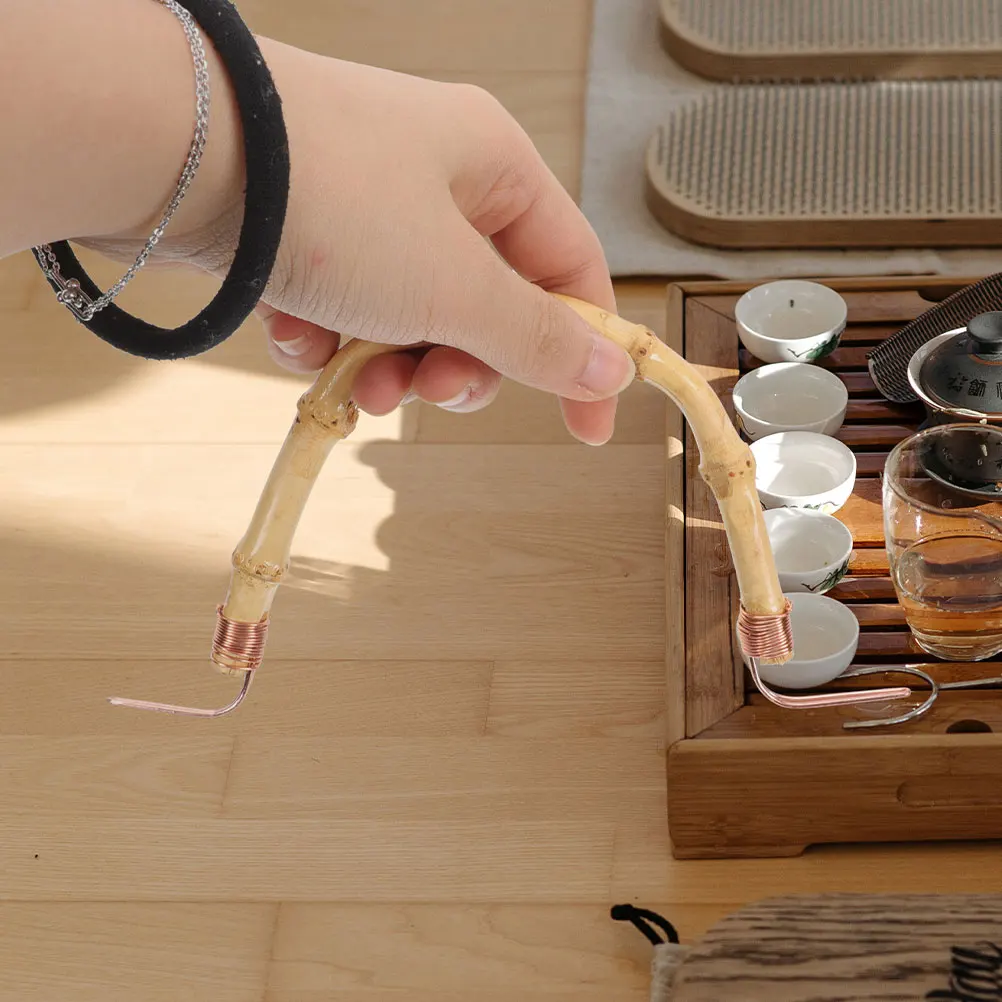 

2Pcs Heat Household Teapot Handle Teapot Long Grip Life Household Kettle Grip Kettle Bamboo Handle Compatibility