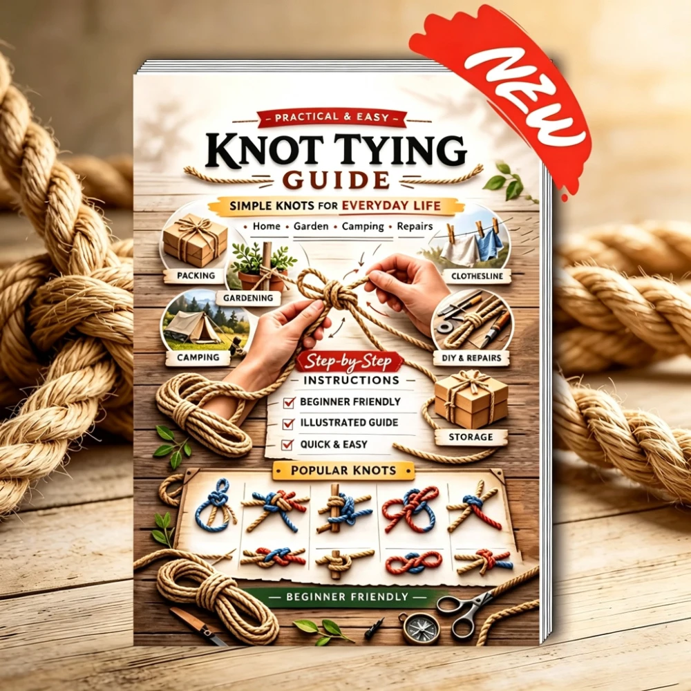 Step‑by‑Step Illustrated Survival Knot Bible, 40 Pages Complete Knot Guide for Camping Hiking Daily & Home Outdoor Survival