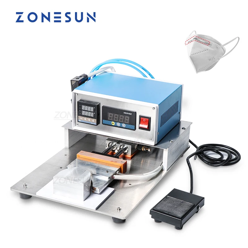 Zonesun face masks Nose Bridge Line Bonding Machine Semi-automatic Hot Melt Aluminum Strip Welding Machine Mask Making Machine