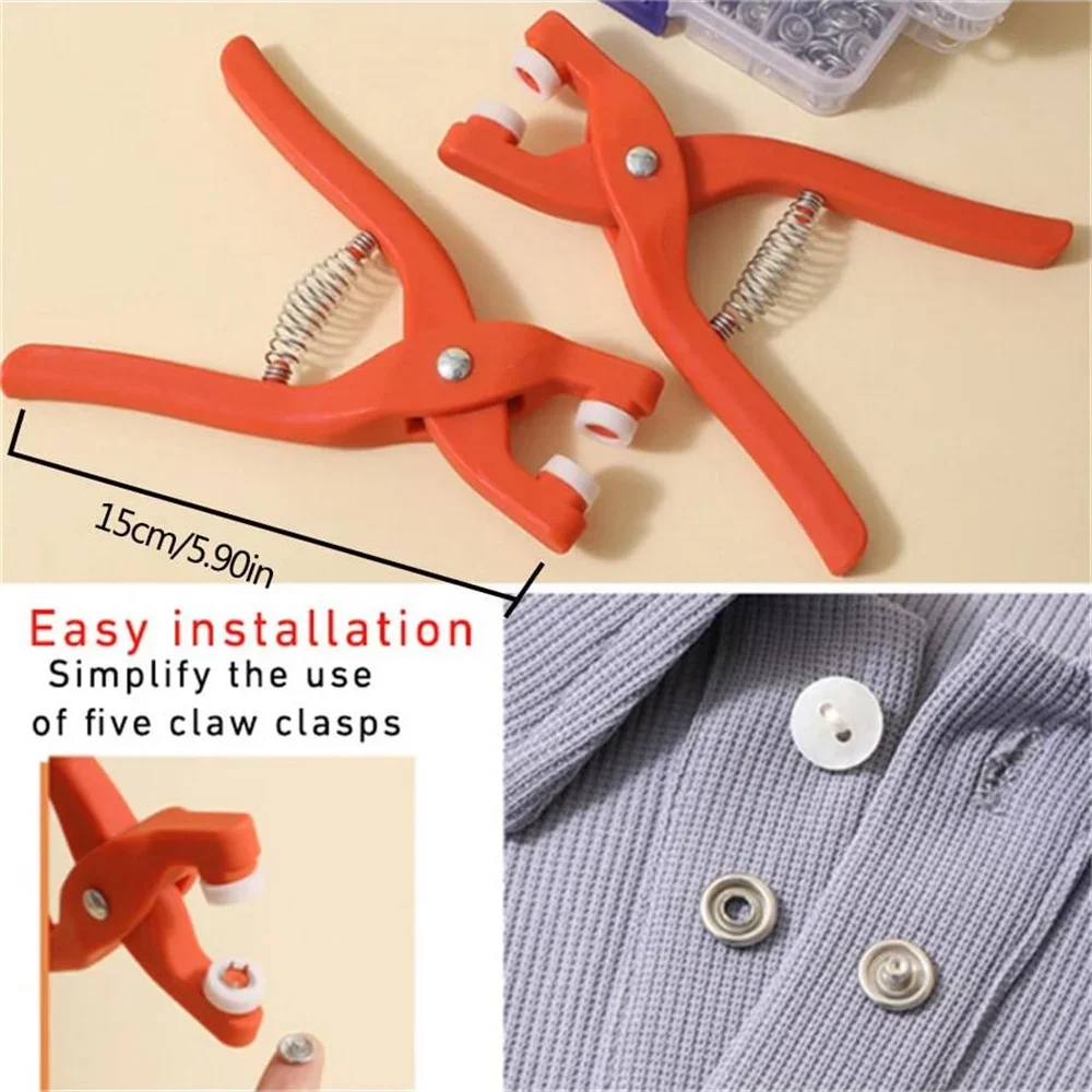 50sets Plier Tool Set Snap Button Kit Pliers Metal Press Studs Tool DIY Clothing Sewing Button Installation Tool Sewing Accessry