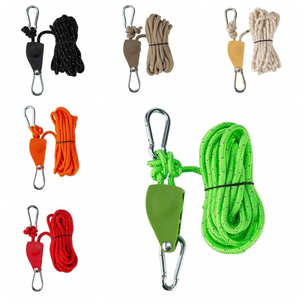 

Durable Hiking Reflective Camping Tent Rope 6mm with Hooks Tent Wind Rope Windproof 5M Tent Fastener Rope Hiking