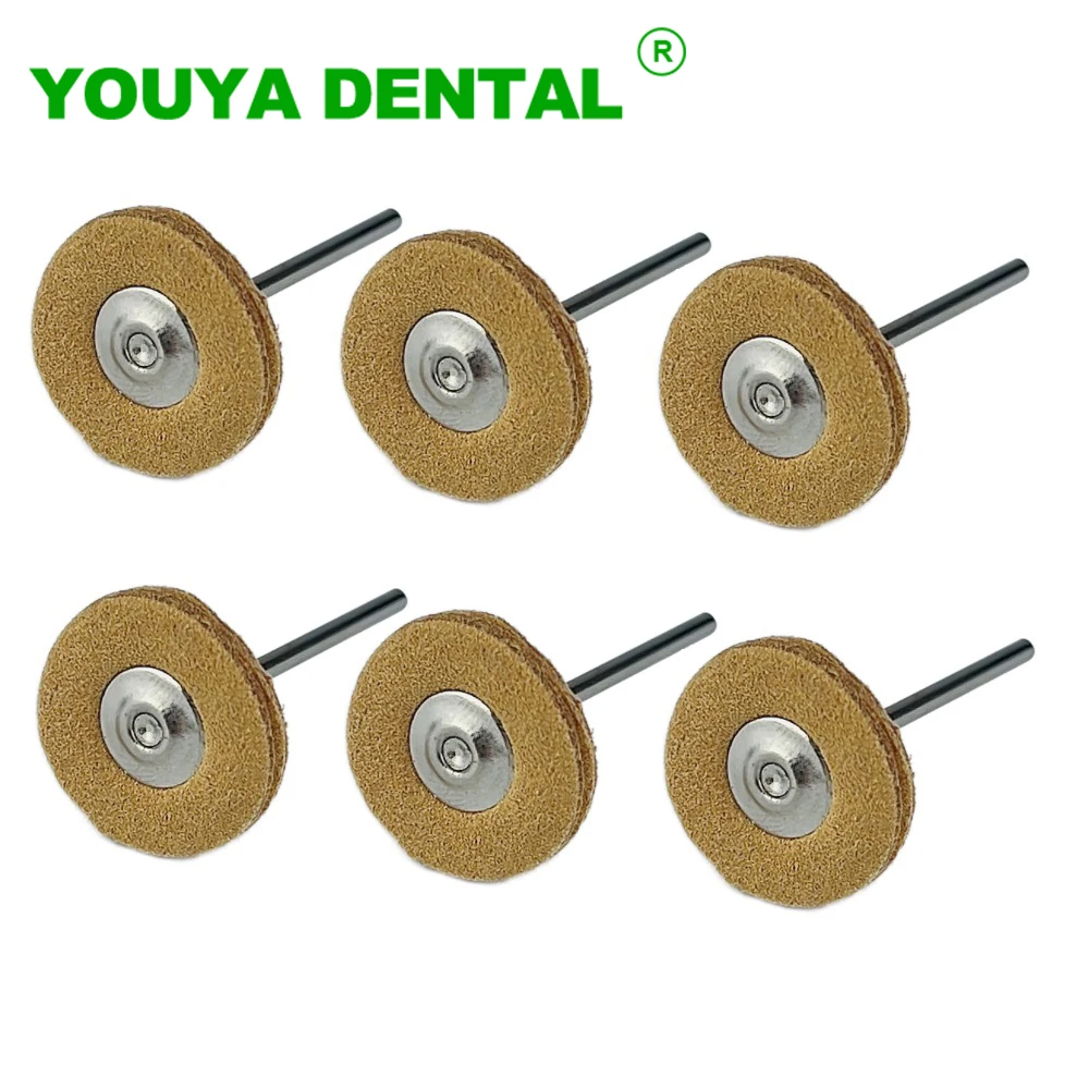 10Pcs/Bag 22mm Polishing Brush Wheel Prophy Brush Dental Laboratory Materials Wool Leather Buff Rotary Tools Low Speed HP Shank