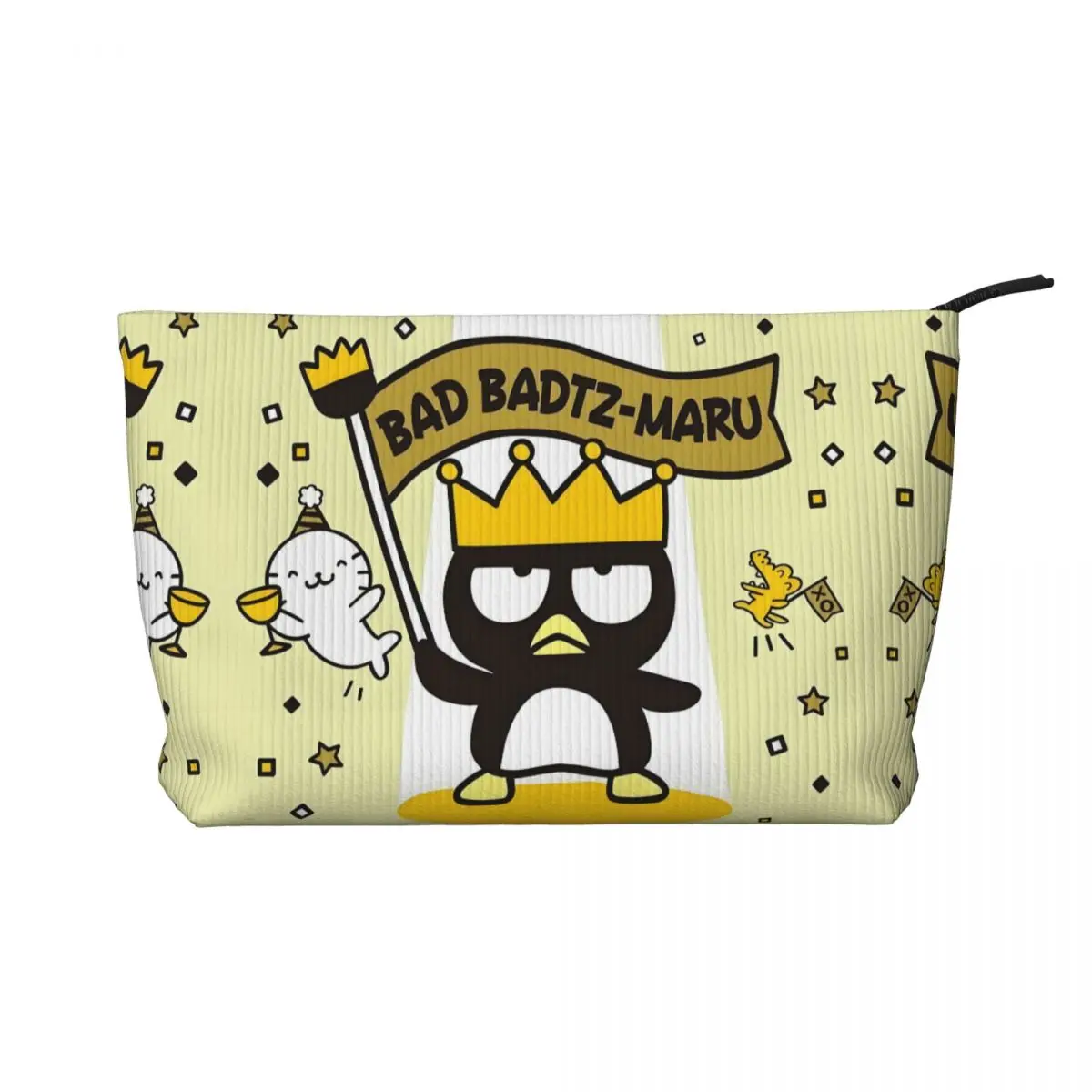 

Travel Anime Badtz Maru Toiletry Bag Corduroy Cartoon Penguin Cute Makeup Cosmetic Organizer Women Beauty Storage Dopp Kit Case