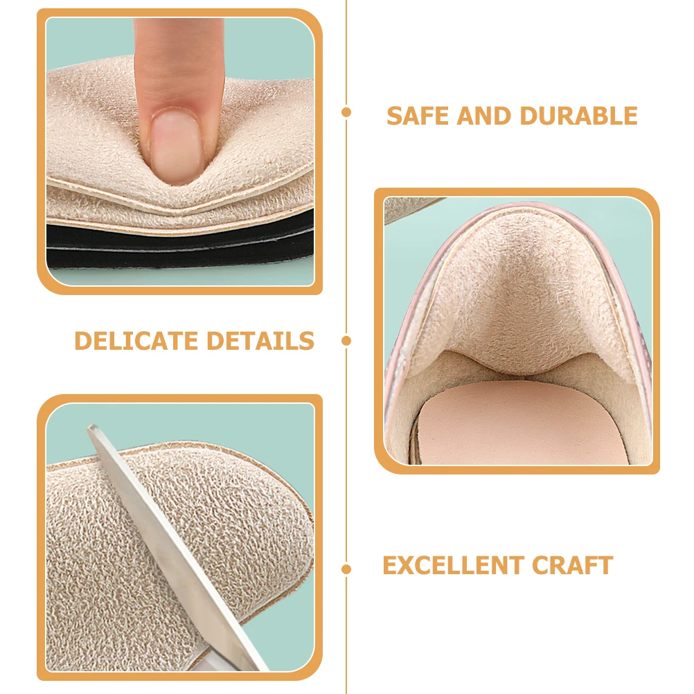 

4 Pairs Self adhesive Heel Grips Elastic Sponge Stickers Lightweight Thin Reusable Shoe Protectors Cushion Inserts for Women