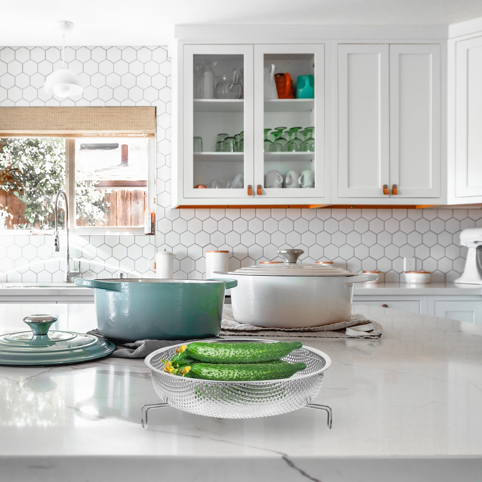 

Stainless Steel Steaming Basket Adjustable Detachable Kitchen Steamer Rack with Handle for Eggs Vegetables Seafood Household