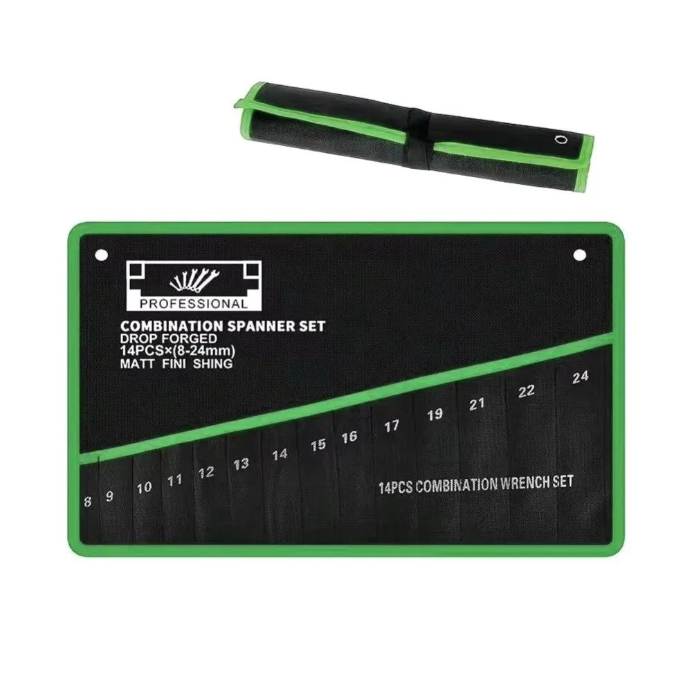 14 Pocket Tool Organizer Roll Non-woven Fabric Multi-function Wrench Storage Bag Foldable Roll Up Tool Organizer For Workshop