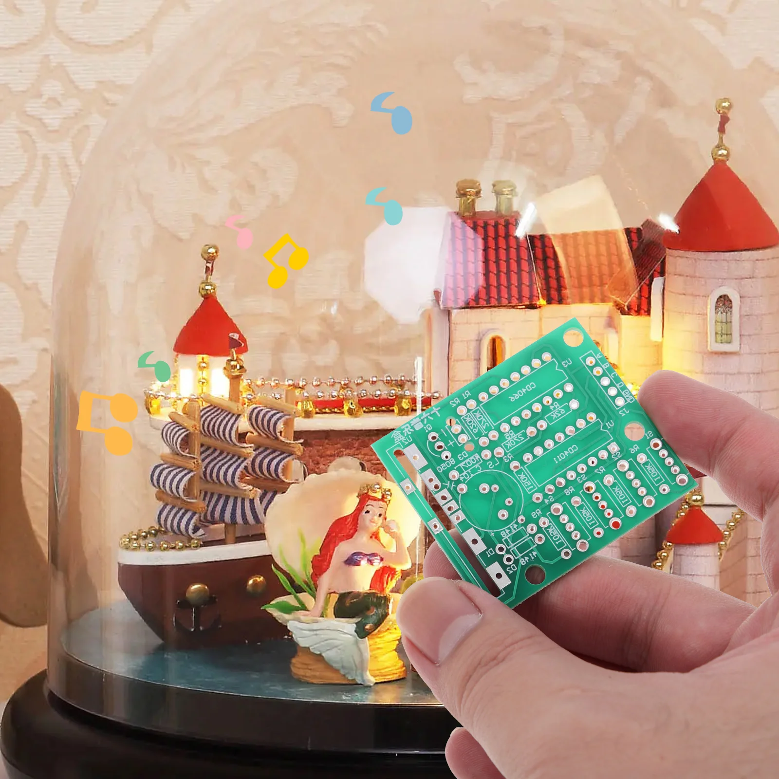 

1 Set Diy Music Box Electronic Components 16-Tone Circuit Board Soldering Practice Kit For Copper Clad Board Stem Project Tool
