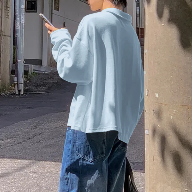 

Мужская рубашка INCERUN, однотонная, с отложным воротником, длинным рукавом, в корейском стиле, повседневная, уличная одежда, свободная модная футболка для мужчин