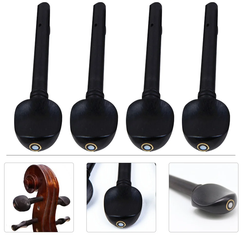 

4Pcs Professional Violin Tuning Pegs Ebony Material Fish Eye Inlay Exquisite Unique Smooth Polished Stable Use Affordable Price