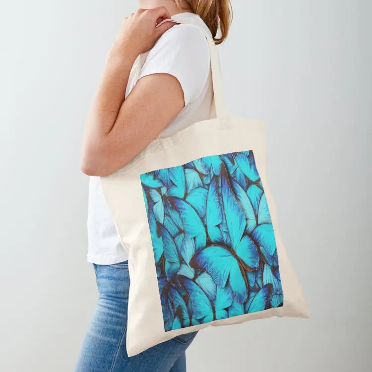 

Blue Butterfly Tote Bag tote bag women tote bags aesthetic sac pour femme shopper bag women canvas