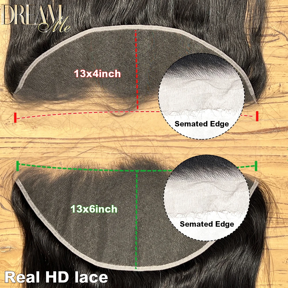 Dream Me 13X4 HD Lace Frontal Only Straight Undetectable 13x6 Real HD Lace Front Human Hair Melt Skin 100% Brazylijskie włosy Remy