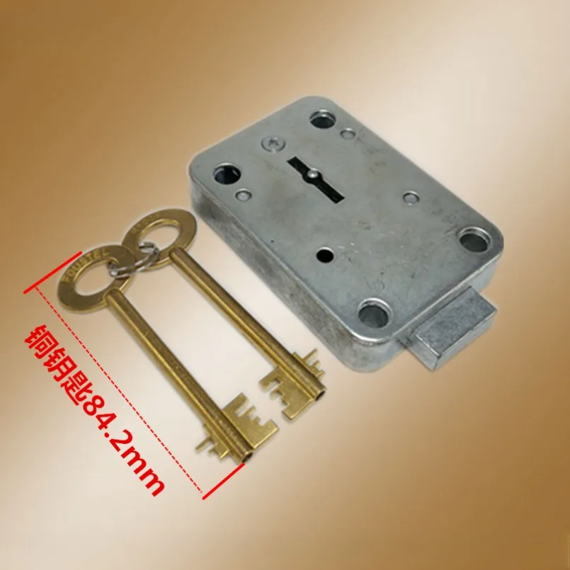 Suitable for Home Safe Vault Door Safe Leaf Lock Escort Car Lock 90 Double Flagpole Extra Long Key Anti-theft Lock