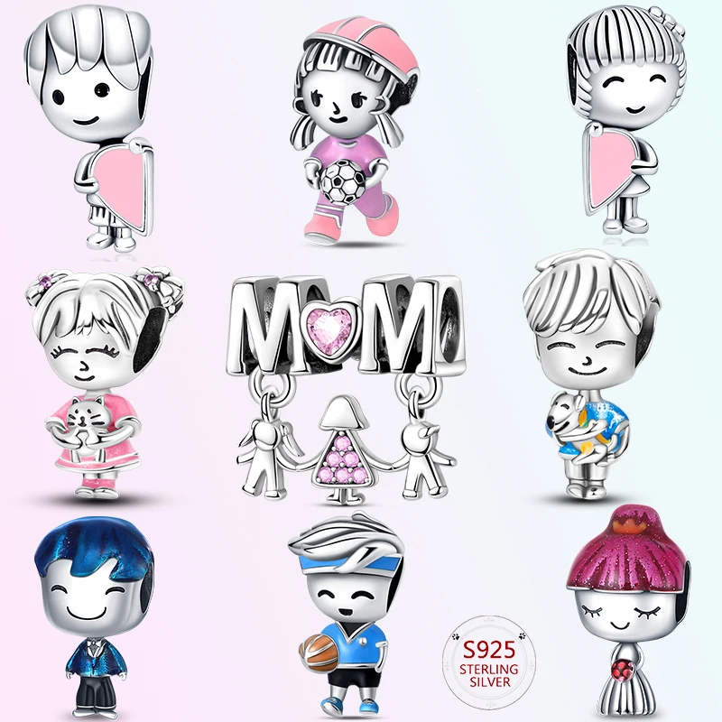 

Original hot style 100% S925 sterling silver doll charm beads, suitable for women's bracelet DIY women's jewelry birthday gift