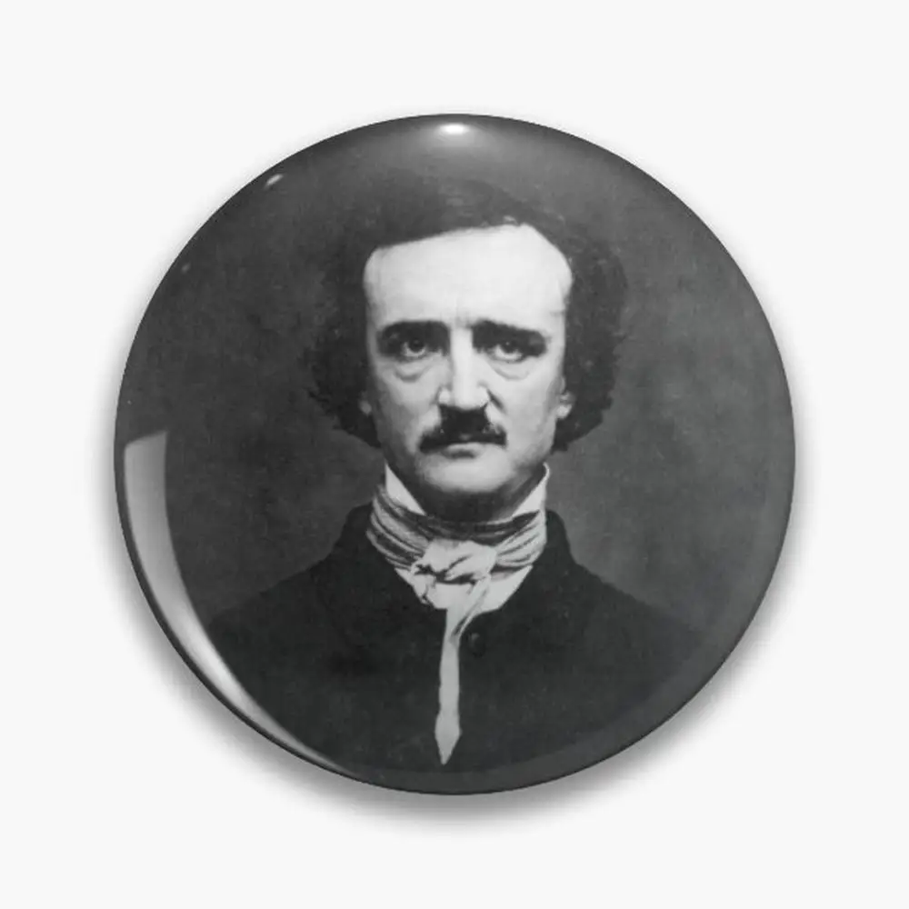 Edgar Allan Poe Pin Buttons Brooches  Jewelry Accessory Customize Brooch Fashion Lapel Badges