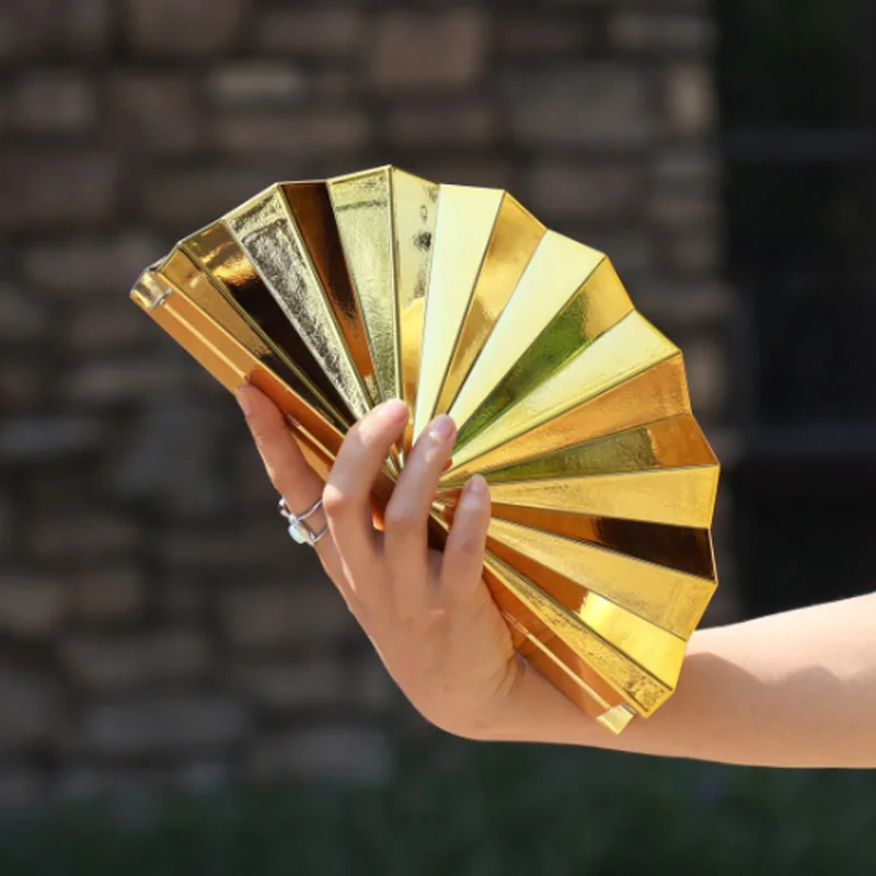 

Роскошная золотая женская вечерняя сумка, веерообразная сумка, акриловая сумка-ракушка, сумка через плечо на одно плечо с цепочкой