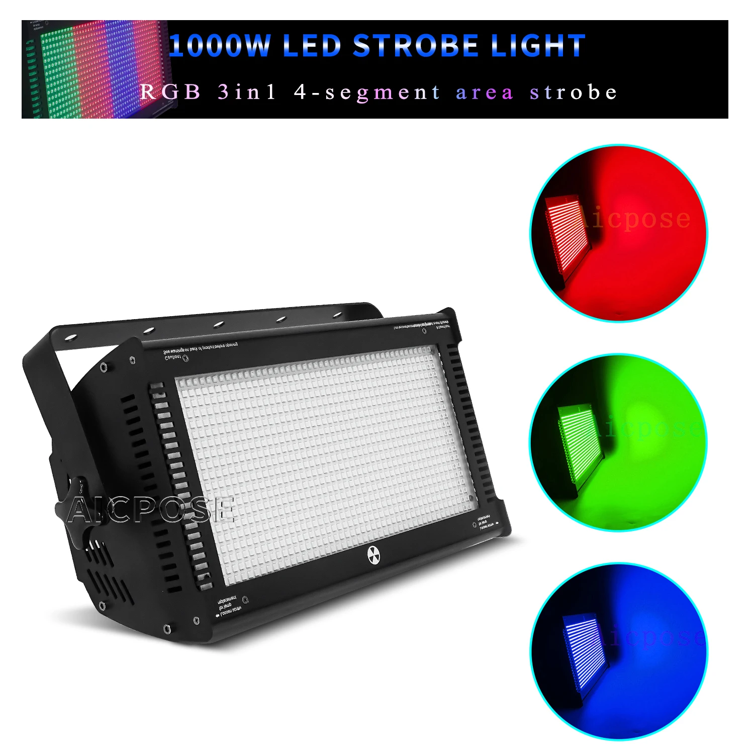 

1000W RGB 3 в 1 светодиодный Stage Strobe светильник DMX512 Control Professional DJ Disco Equipment бар Вечеринка сцена, световые эффекты