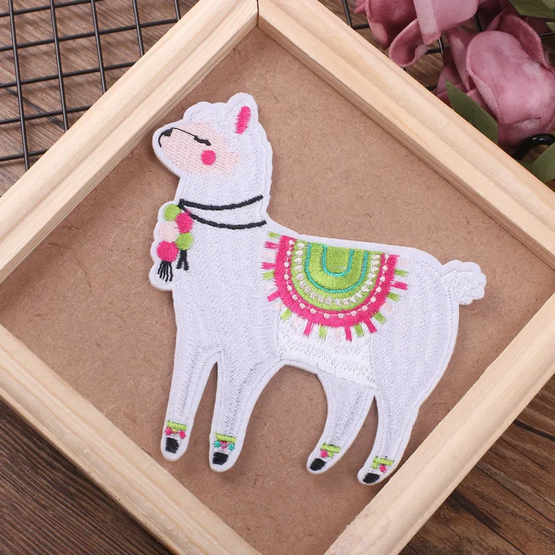 -ABLP 12Pcs Cute Alpaca Embroidery Patches Sew Iron On Patch Applique Badge DIY Decoration Or Repair For Clothing,Backpack