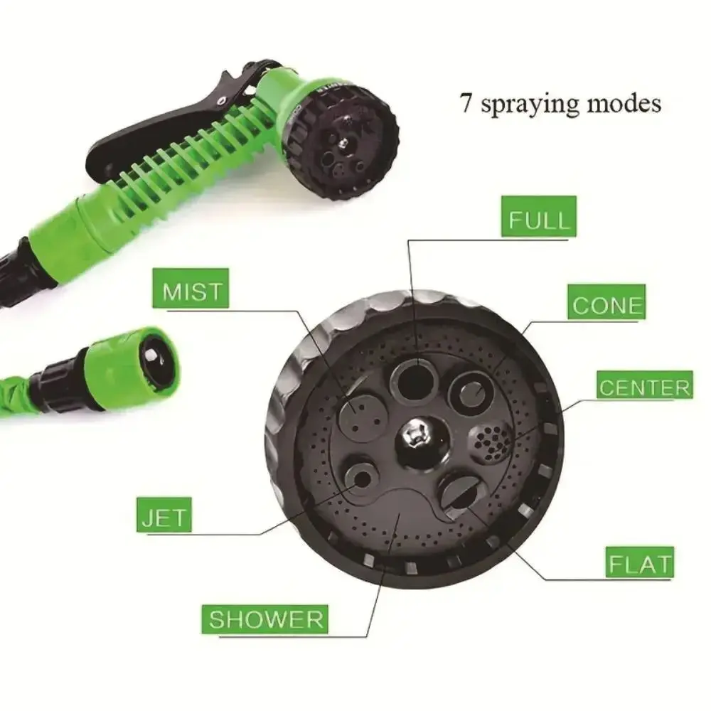 Plastic Material Expandable Magic Hose Retractable Design Lightweight High Pressure Water Sprayer 7 Spraying Functions