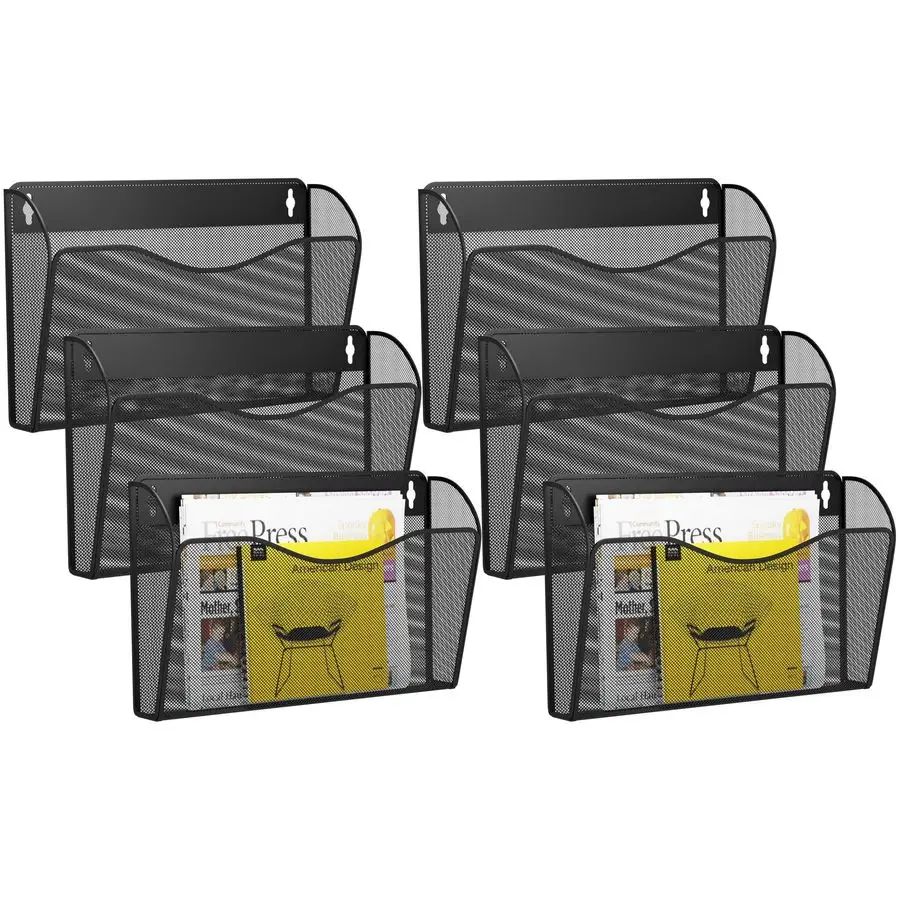 

Single Pocket Wall File Holder, Mesh Hanging File Folder Paper Organizer, Vertical Wall Mounted Mail Basket, Storage Organizatio