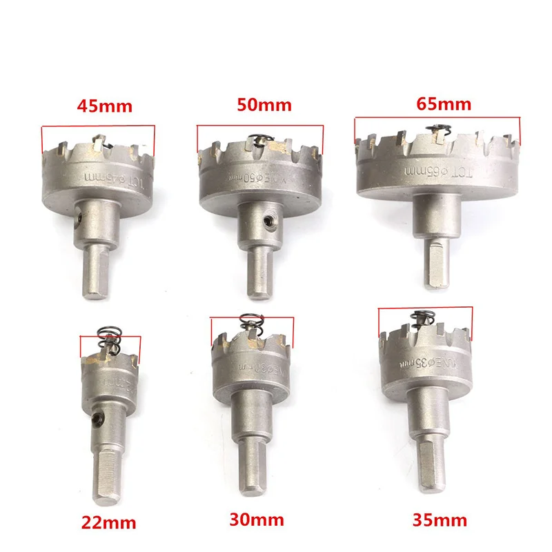 Imagem -06 - Carboneto Ponta Núcleo Broca Metal Cortador Hole Saw Metalworking Tool Aço Inoxidável Metal Perfuração Crown 2265 mm Pcs