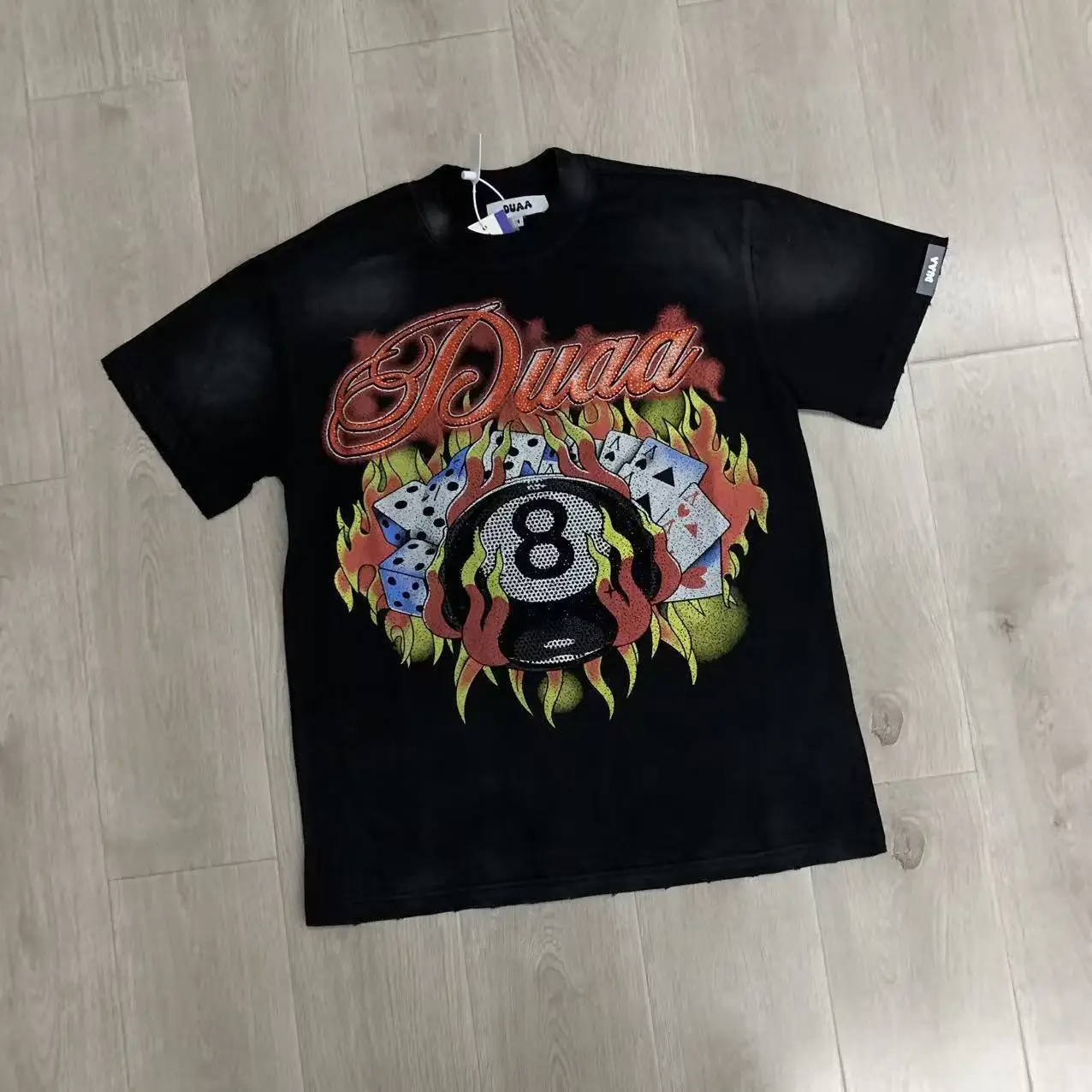 2026ss DUAA Risk SS Tee Pave Diamond Washed Short Sleeve T-Shirt Men Women Best Quality Summer Style T Shirt Tops