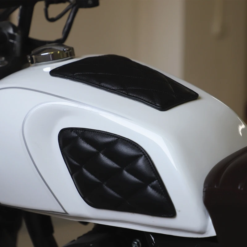 Motorcycle Cafe Racer Tank Traction Pad Side Gas Tank Knee Grip Protector Fuel Tank Stickers Vintage Side Panels