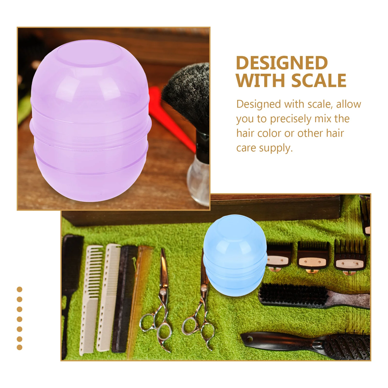 

2pcs Hair Coloring Cup With Scale Mixing Shaker For Salon Home Dyeing Hair Color Tool Barber Supply Pp Durable