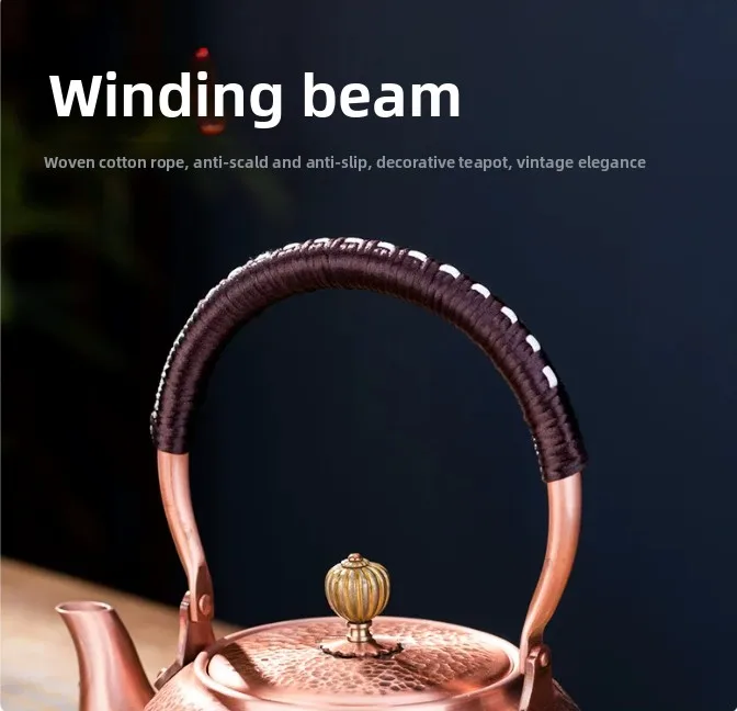 Pure copper fireplace brewing tea copper teapot, handmade pure large capacity