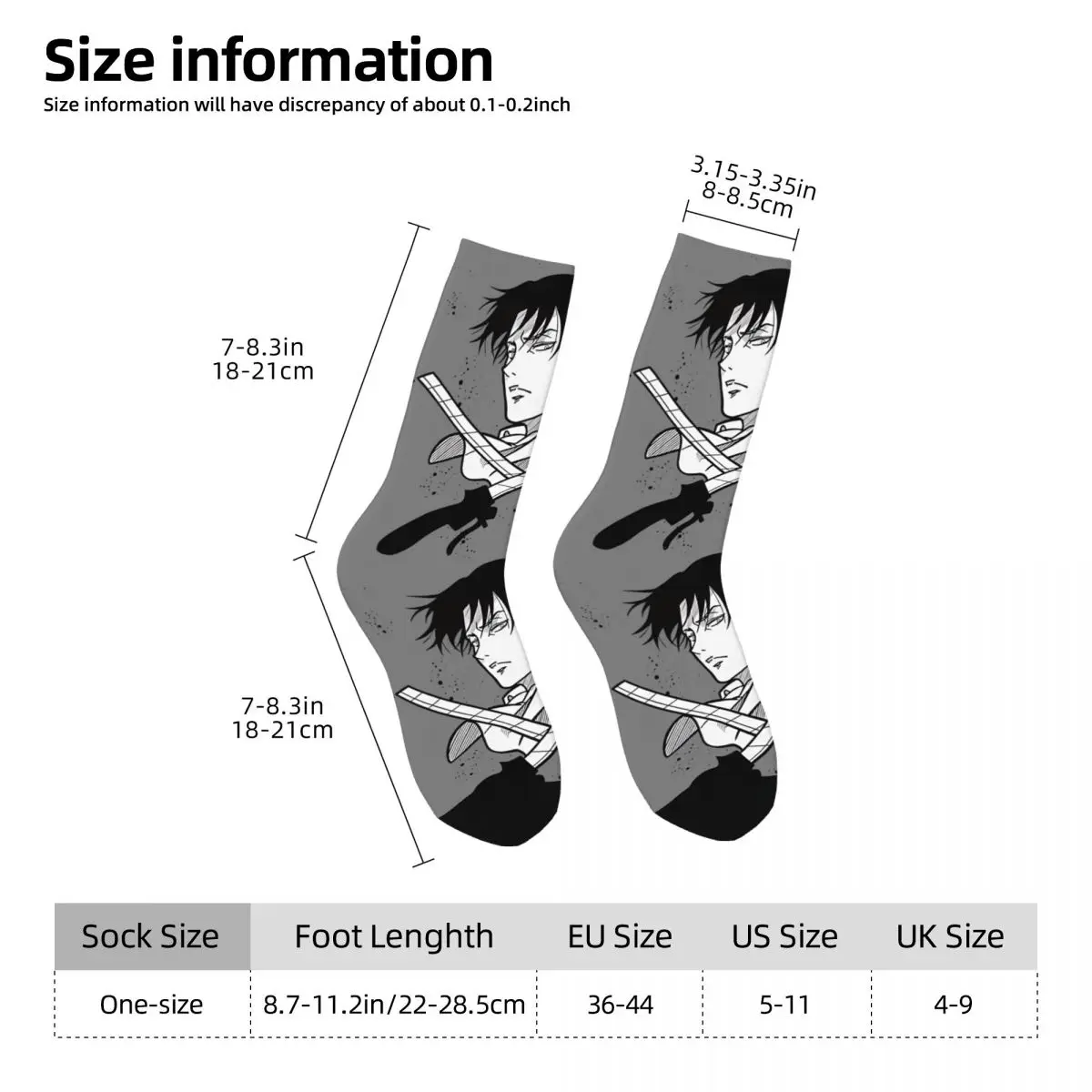 Hip Hop Retro Levi Art Work Crazy Men\'s compression Socks Unisex Attack on Titan Harajuku Pattern Printed Funny Novelty Happy