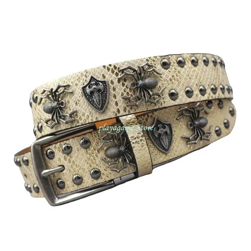 Y88a Стильный панк -рок -пояс регулируемый пояс PU для женских джинсов для женских джинсов