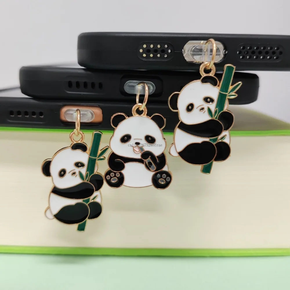 

Kawaii Panda Dust Plug Charm Couple Fashion Phone Charge Port Plug for IPhone Type C Dust Protection Stopper Ladies Gift