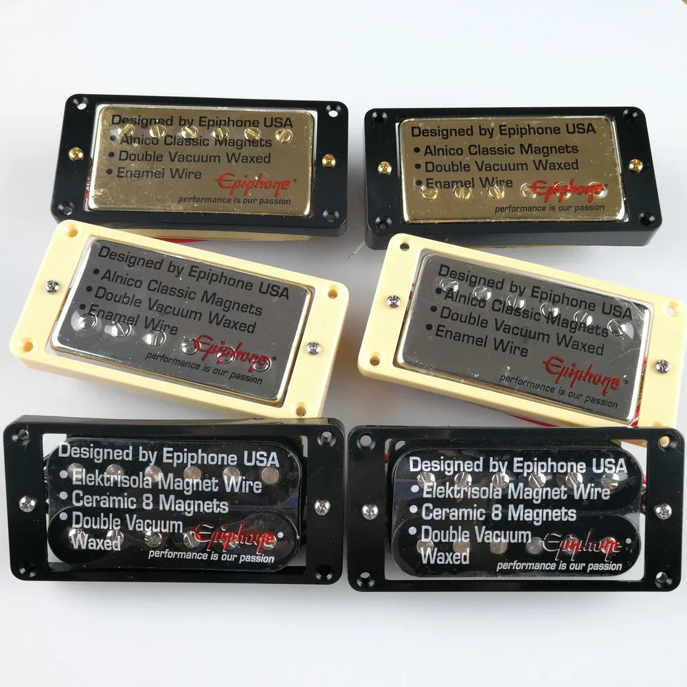 

Yue Yun Music Store Original Epi Standard SG Electric Guitar Pickup Set - Alnico Bar Humbucker - Nickel Silver Gold Options