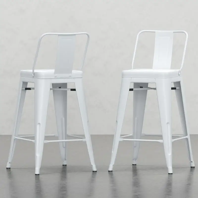 

Набор из 2 металлических табуретов на 24 дюйма — современный и стильный дизайн для использования в кухне или в баре.