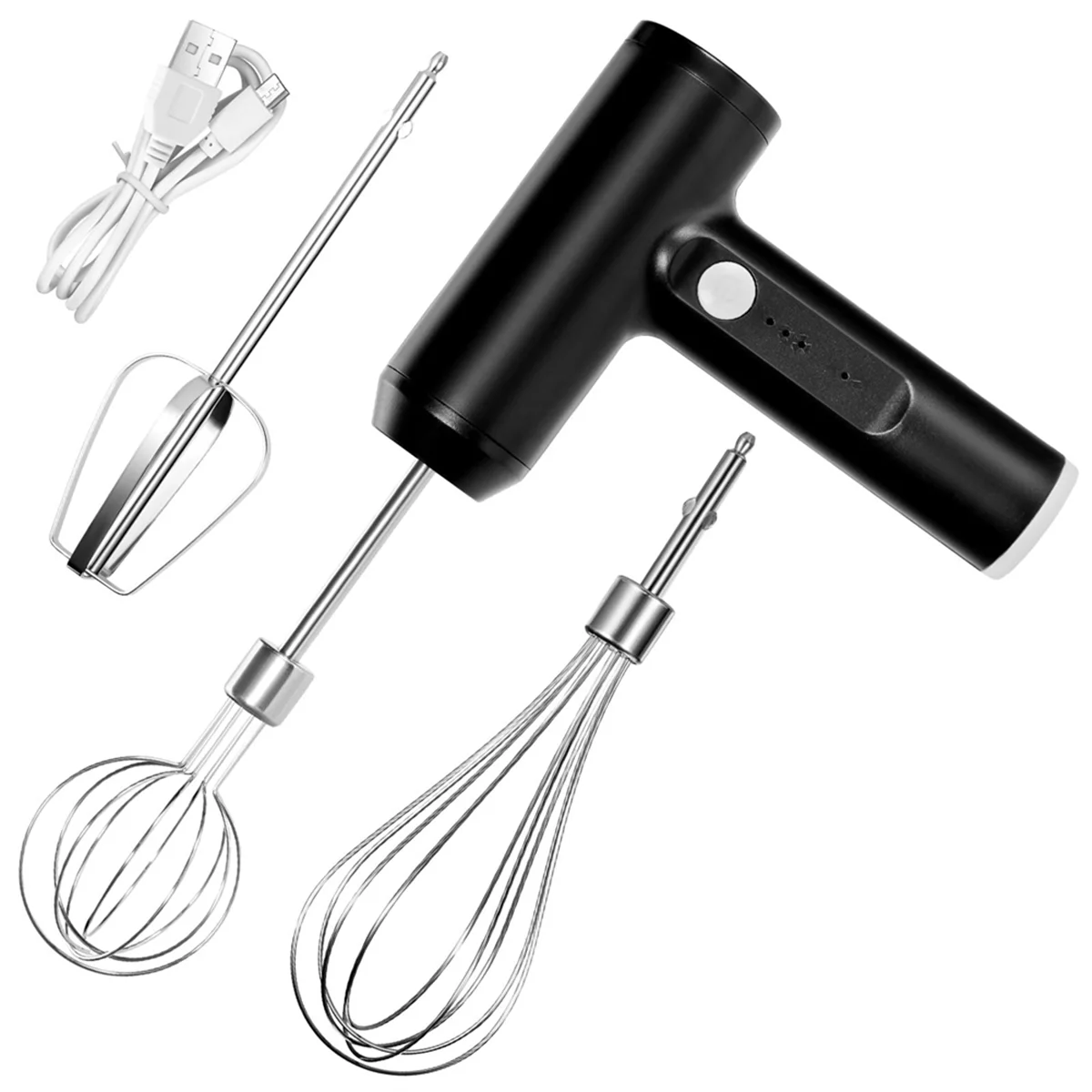 AT13 Portable Cordless Electric Whisk Mixer - 3-Speed Handheld USB Charging, for Whisking, Mixing and Baking