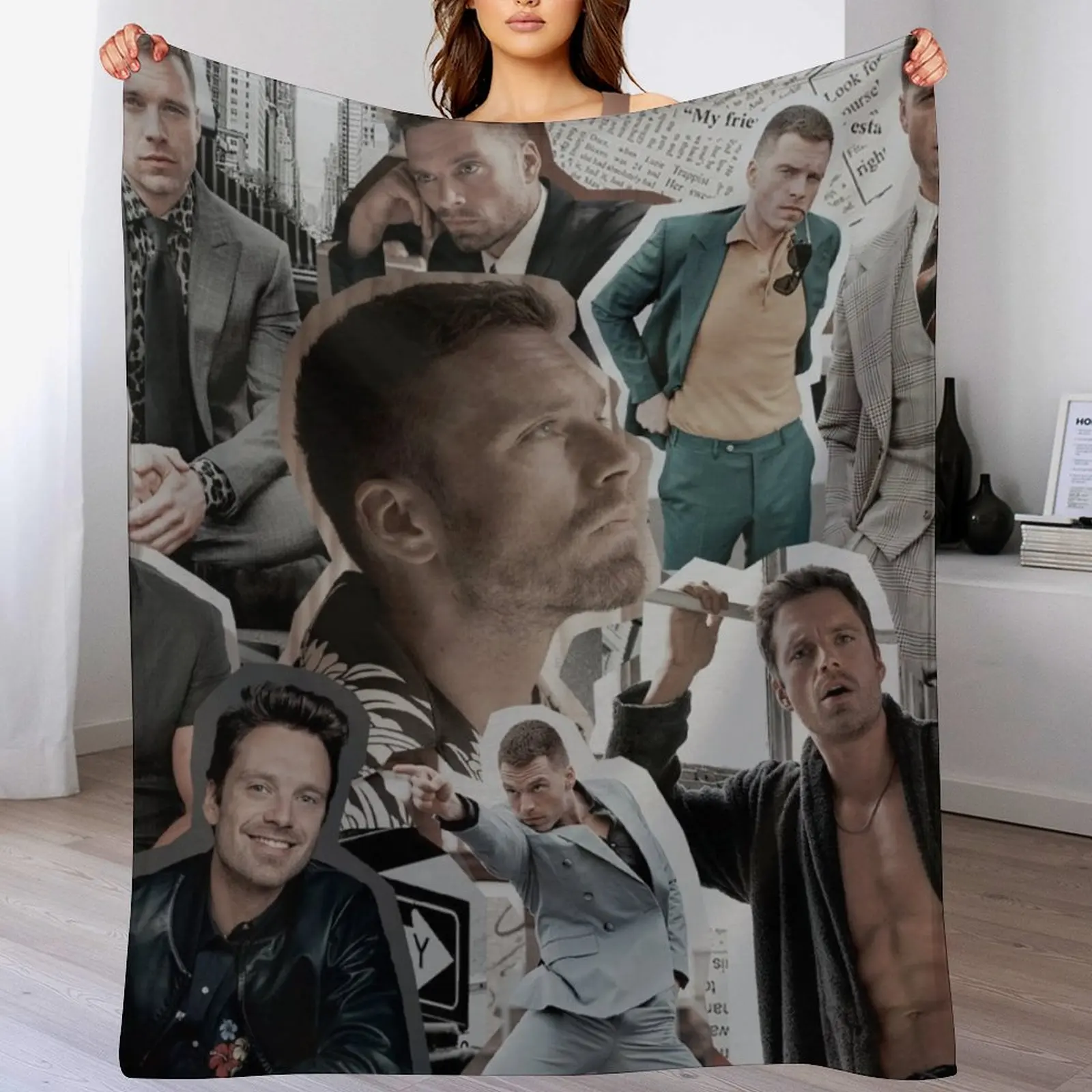 

sebastian stan Throw Blanket Ultra Plush Cozy Blanket for Napping Sleeping