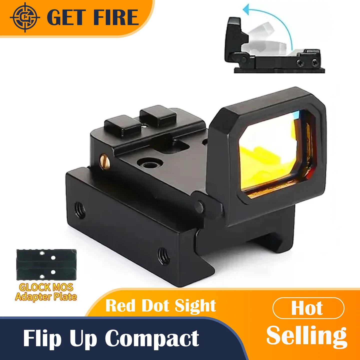 

Mini Red Dot Sight Flip Up Compact R-R Pistol Reflex Sight for Glock MOS Hunting Rifle Scope w/20mm 1913 Mounts and Slides