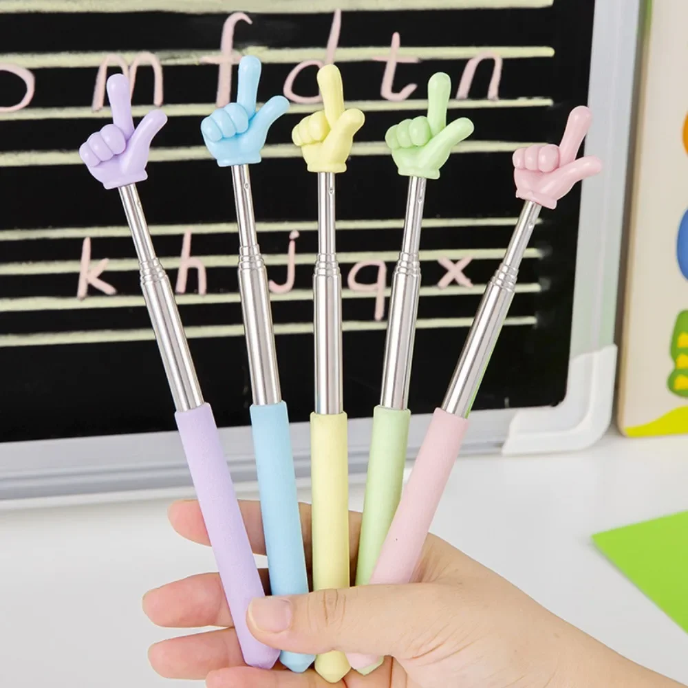 5 Pcs Extendable Teacher Pointer Stick, Telescoping Finger Indicator Pen for Classroom