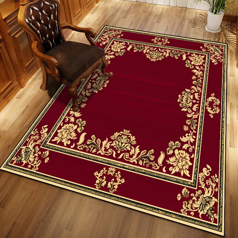 Chinese Style Carpet Living Room Large Size Household Carpets Non-slip Bedroom Luxury Decoration Rug Washable Mat Customizable