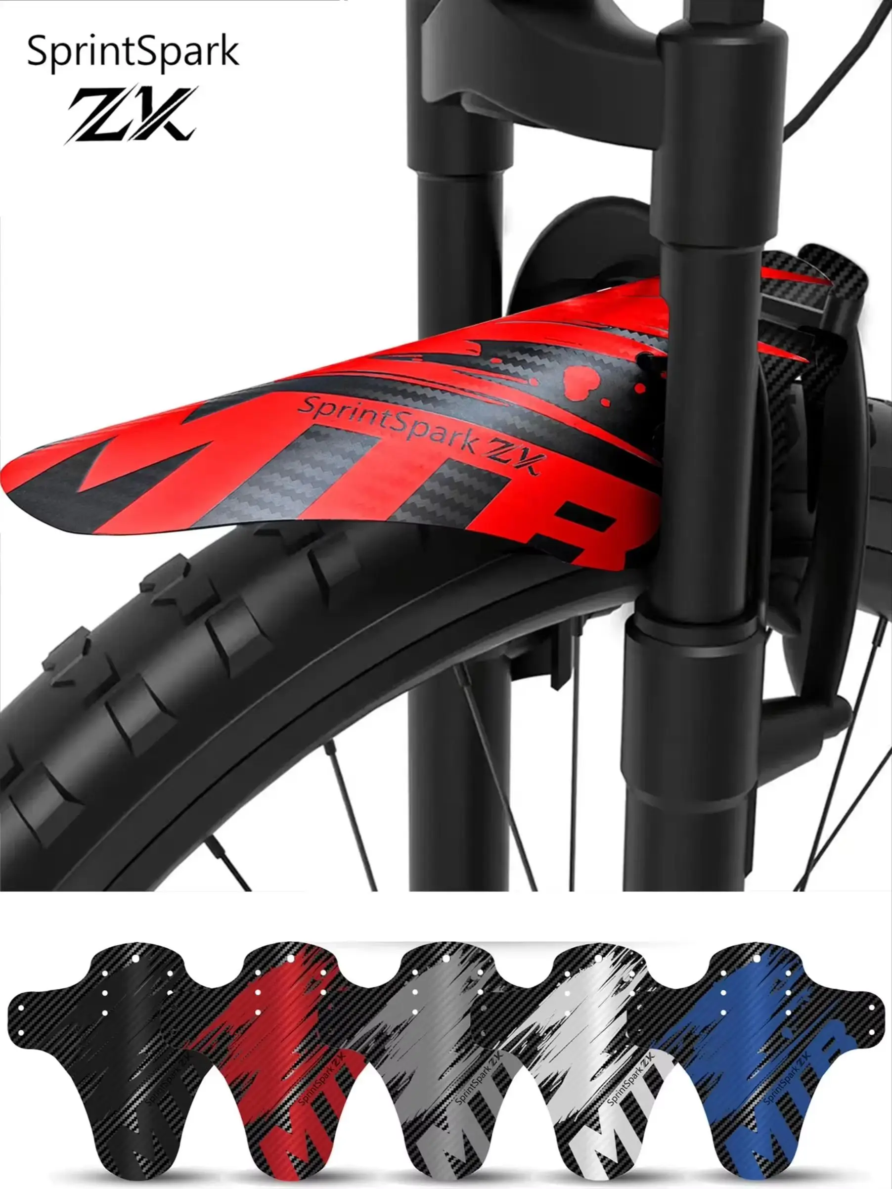 AliExpress NONE SprintSparkZK 1/2PCS Carbon Pattern Bicycle Fender Road Mountain Bike Mud Guard Front Rear Wheel Mudguard Ultralight MTB Fender