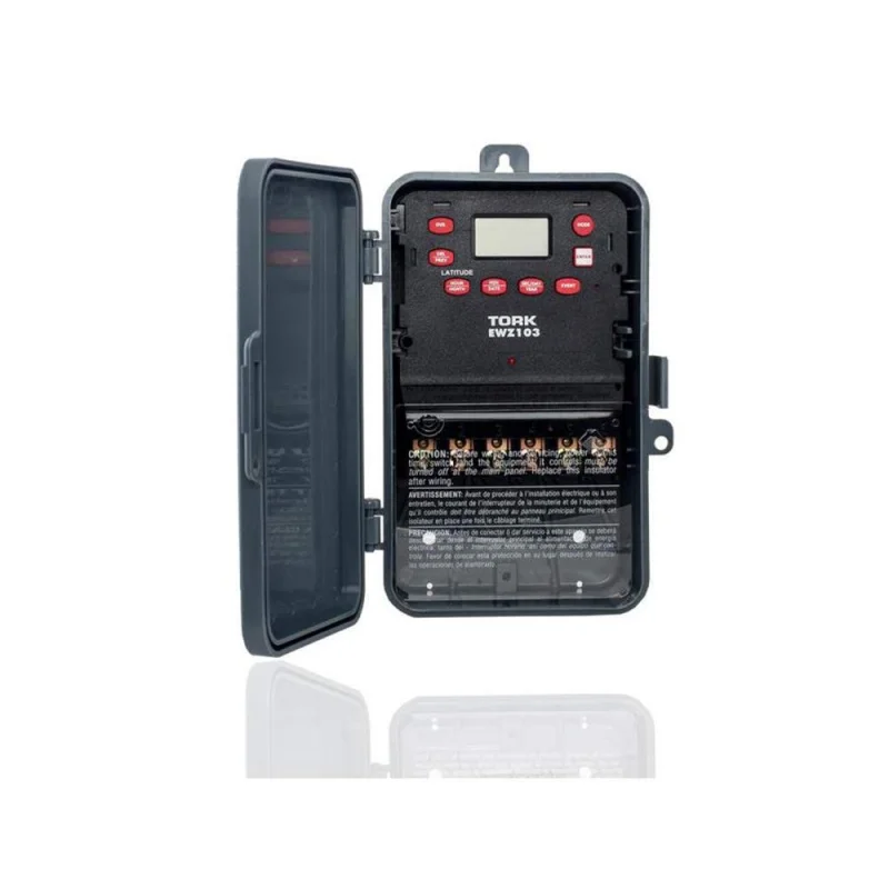多目的制御天文 7 日間タイム スイッチ、120-277 VAC 入力電源、1 チャンネル、DPST 出力乾接点