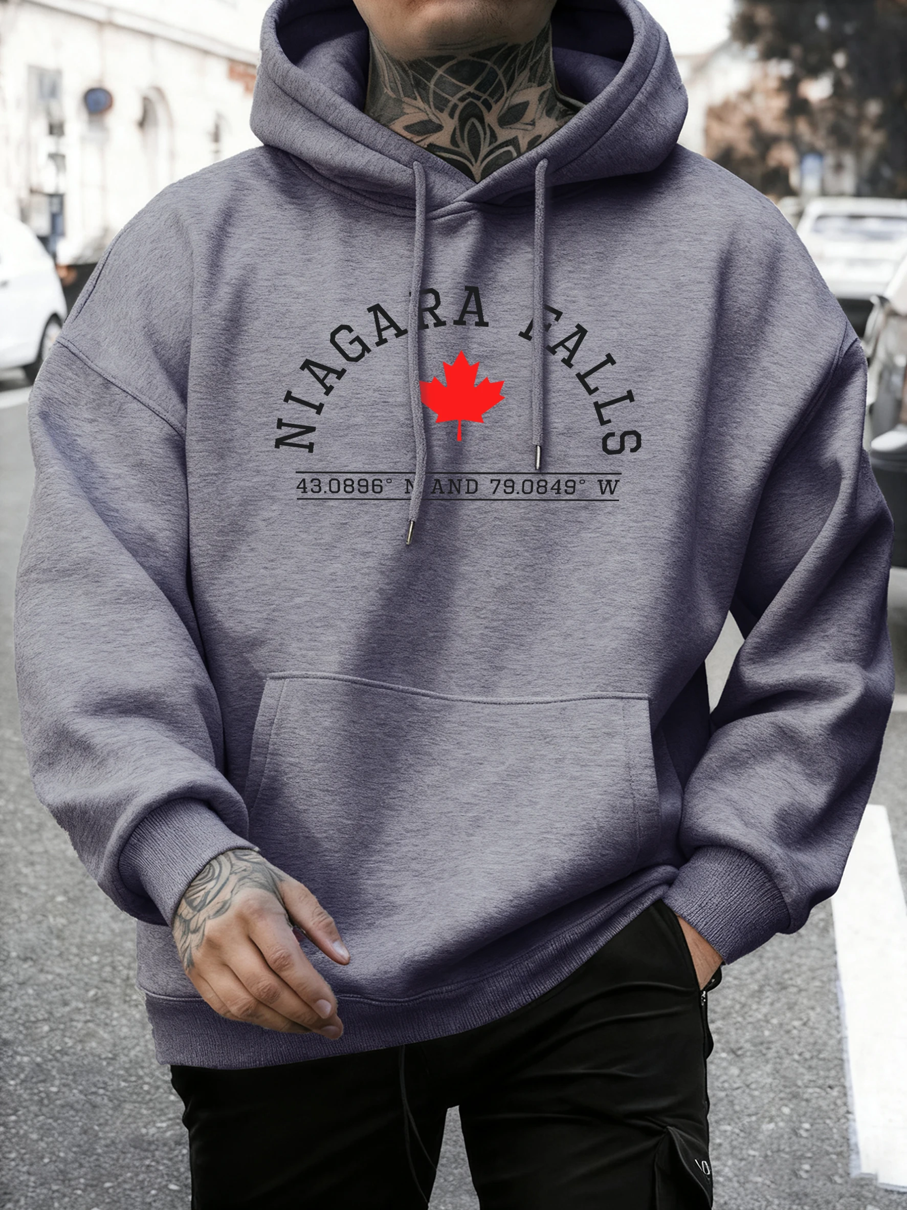 شلالات نياجرا كندا رسالة طباعة الرجال هوديي غير رسمي الخريف الهيب هوب البلوفرات ملابس مريحة لينة للجنسين الصوف ملابس رياضية