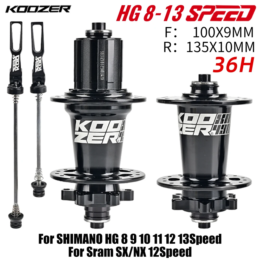 KOOZER XM490 PRO Bicycle hubs 28/32/36 Holes Qr Thru TA Steel