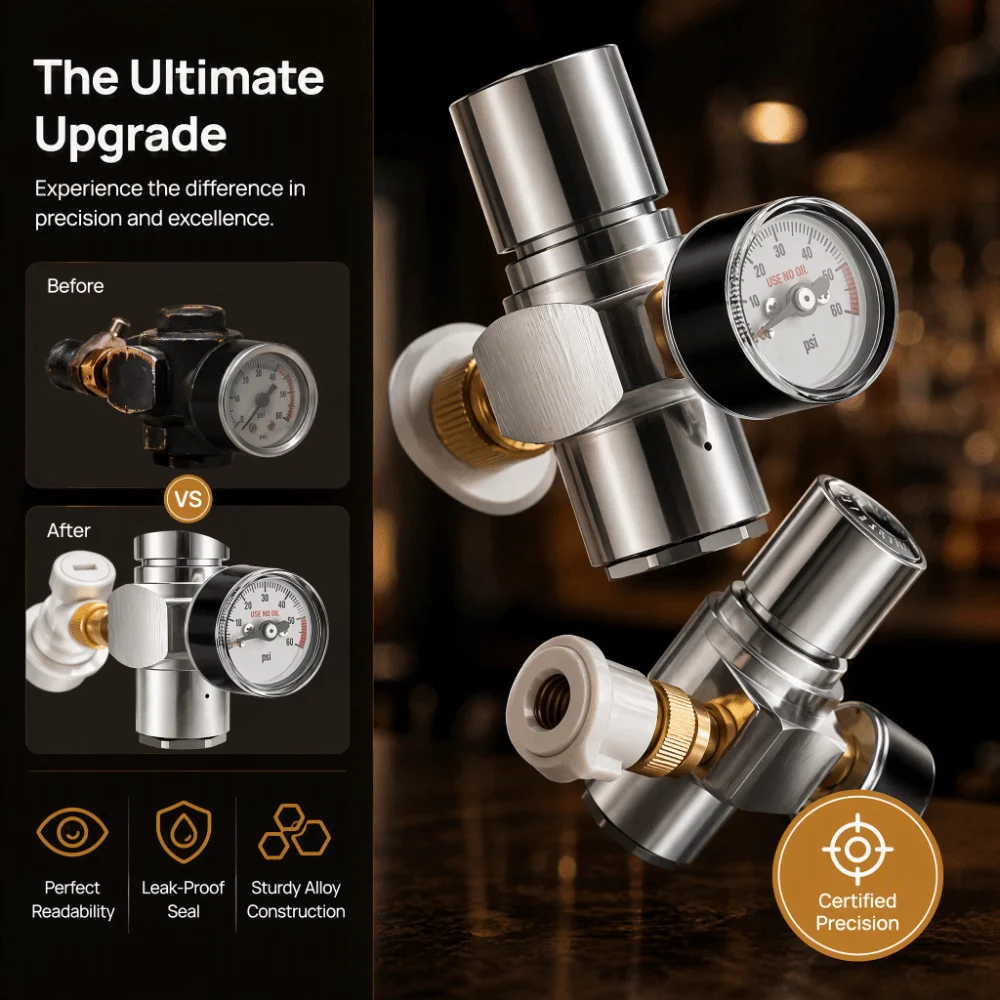 Mini Design Nitrogen Pressure Gauge Pressure Display N2 Specific Mini Pressure Gauge 3/8UNF Thread Gas Strap Gauge