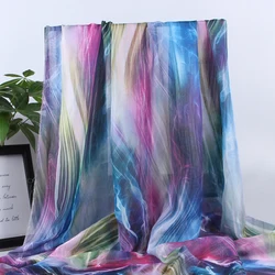 100X150Cm Chiffon Fabric Gradient Color for Hanfu Scarf Dress Skirt Sewing Diy Craft Wedding Silk Thin Cloth Soft Breathable New