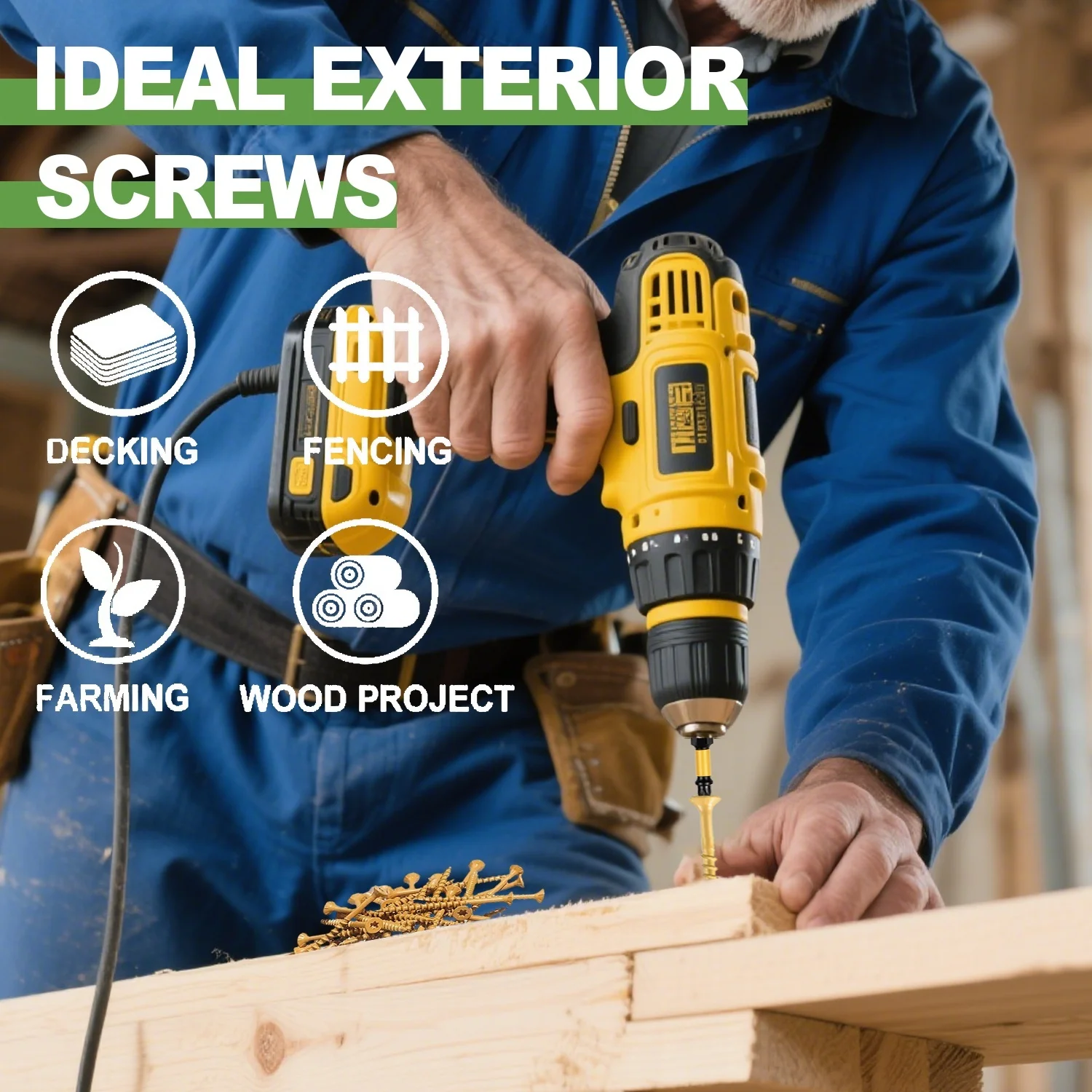 VKKM # 8 # 9 # 10, Holzschraube für den Außenbereich, Pflaumenblütenkopf, selbstschneidende Deckschraube, Pavillon, Bauholzprojekt