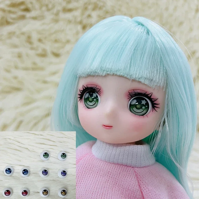 New Doll Eyeball 12MM/14MM for Toy Accessories BJD Color Anime 3D Eye DIY Plaything Colorful Simulation Eyeballs Eyes