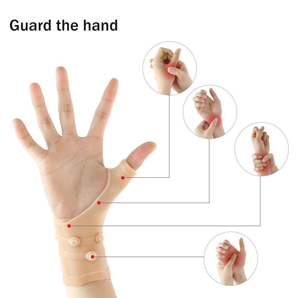 1/2Pcs Magnetic Thumb Wrist Support Gloves Silicone Gel Arthritis Pressure Corrector Massage Pain Relief Gloves