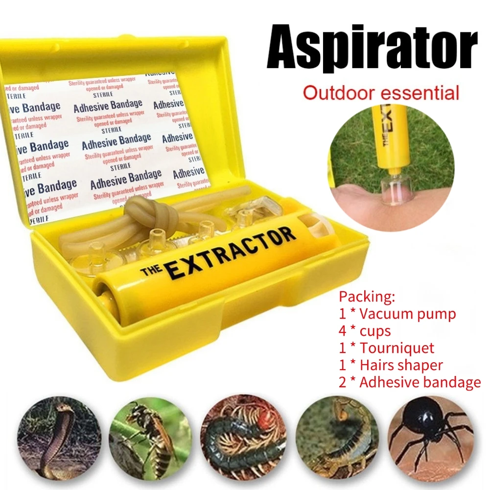 Insect Bite Vacuum Extractor Wild Venomous Bee Mosquito Bee Bite Vacuum Suction Pump Camping Hiking First Aid Safety Tool