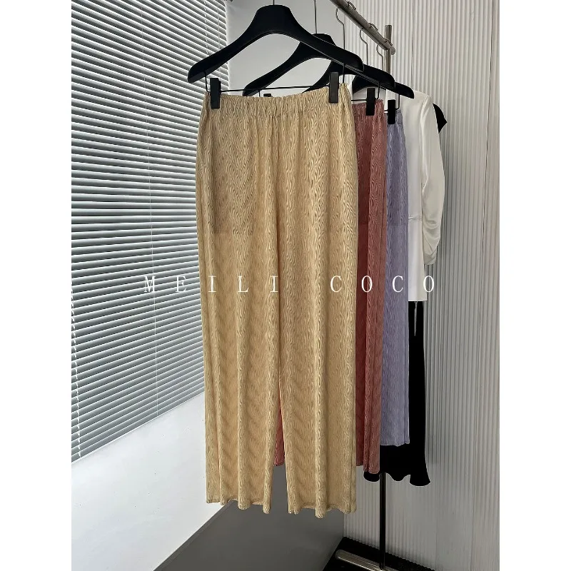 

Плиссированные брюки Miyake 2026 Весна/Лето, оригинальный дизайн, нишевый стиль, повседневные брюки с плиссировкой, универсальные, для женщин